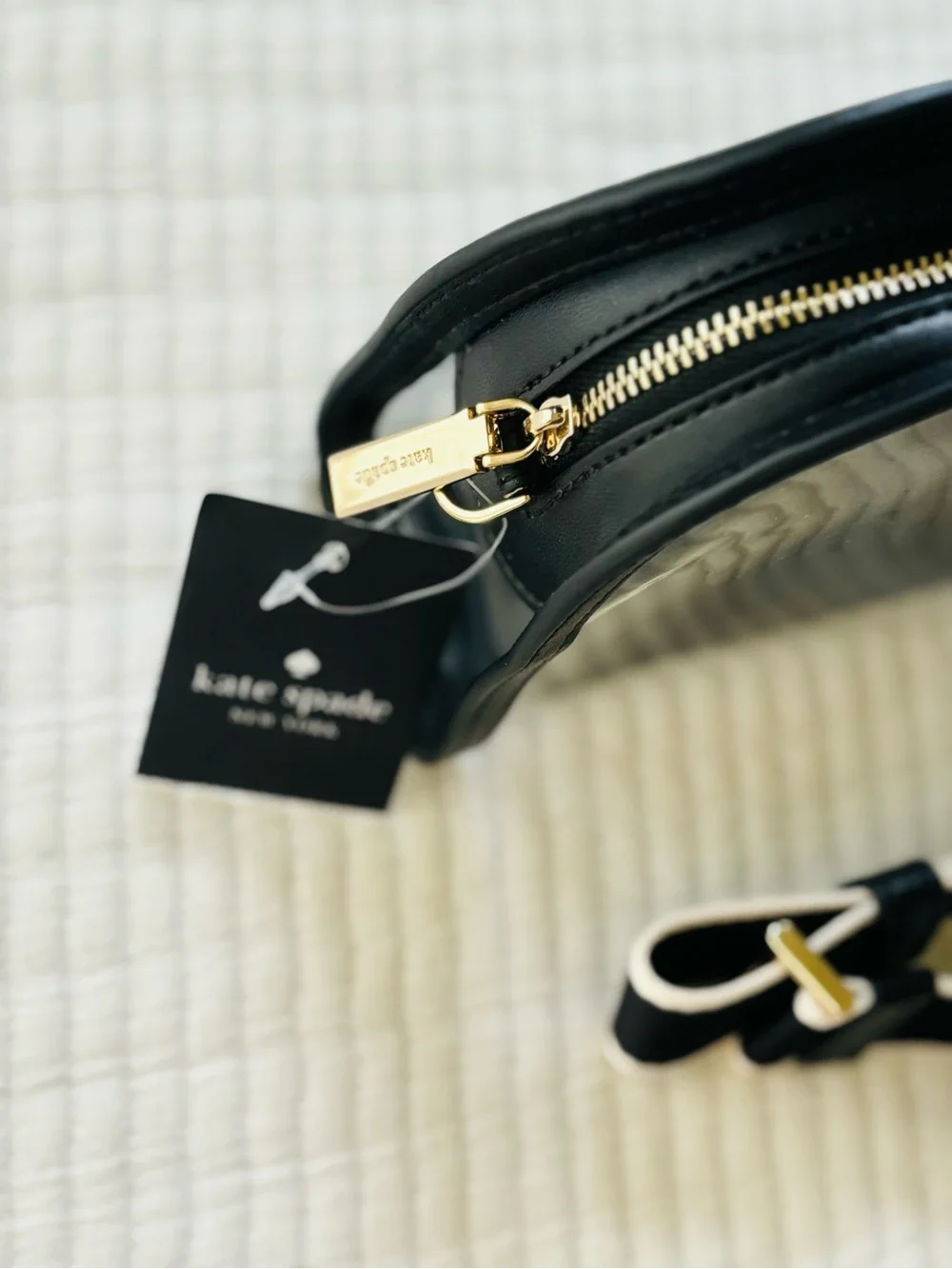 Kate Spade Clare Clear Small Dome Crossbody Bag Black Multi Stadium Bag NWT - Picture 11 of 16
